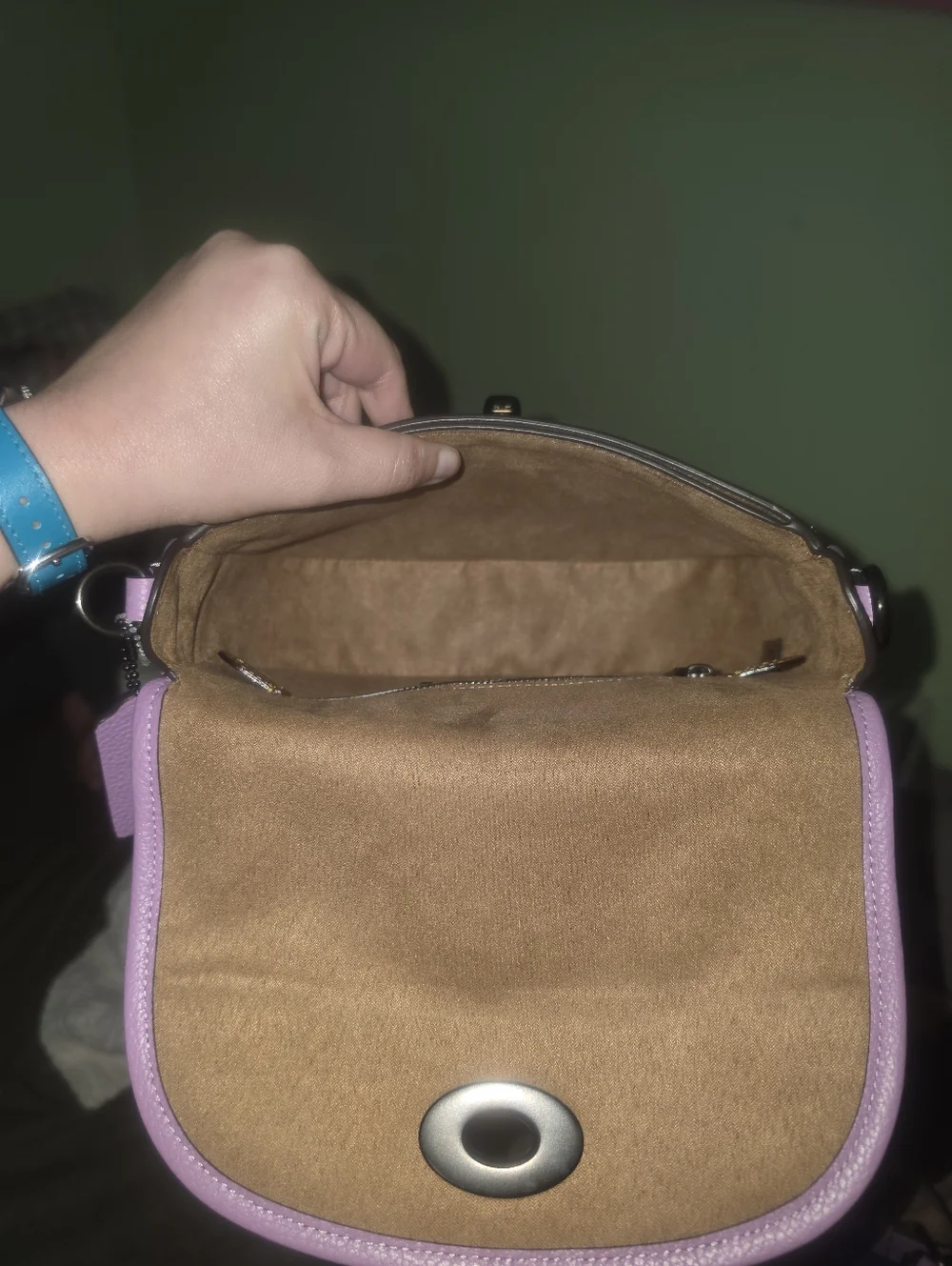 Lavender Coach Willow Pebbled Leather Crossbody Bag - Picture 6 of 8
